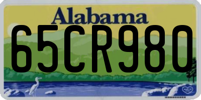 AL license plate 65CR980