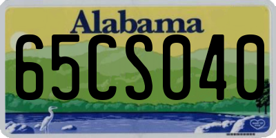 AL license plate 65CS040