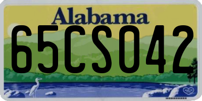 AL license plate 65CS042
