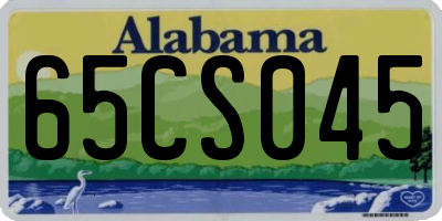AL license plate 65CS045