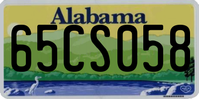 AL license plate 65CS058