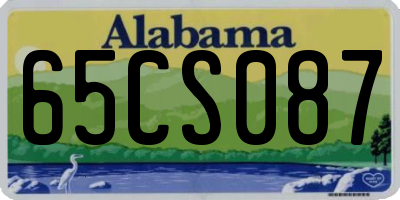 AL license plate 65CS087