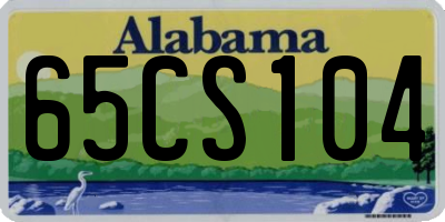 AL license plate 65CS104