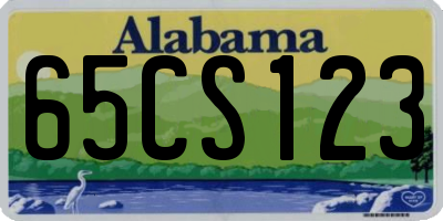 AL license plate 65CS123