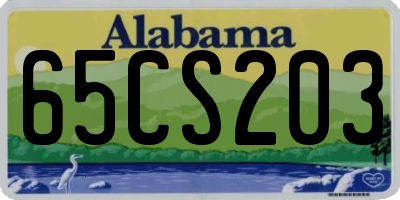 AL license plate 65CS203
