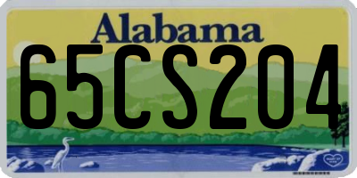 AL license plate 65CS204