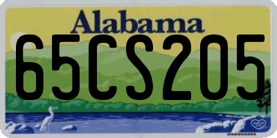 AL license plate 65CS205