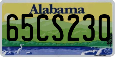 AL license plate 65CS230