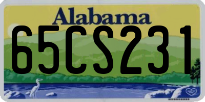 AL license plate 65CS231