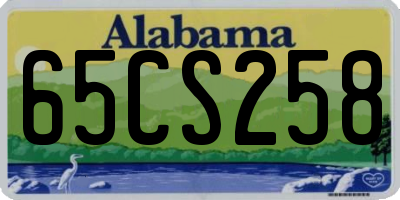 AL license plate 65CS258