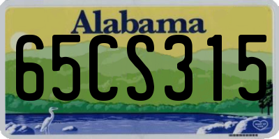 AL license plate 65CS315