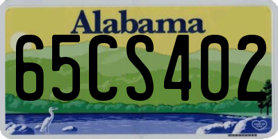AL license plate 65CS402