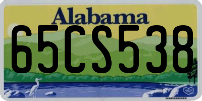 AL license plate 65CS538