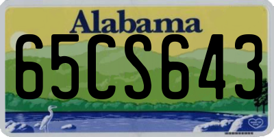 AL license plate 65CS643