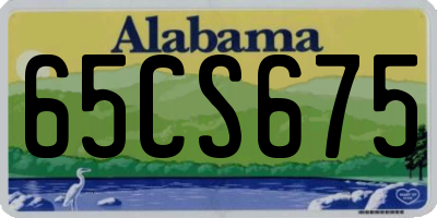 AL license plate 65CS675
