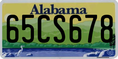AL license plate 65CS678
