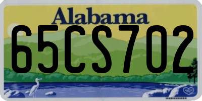 AL license plate 65CS702