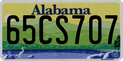 AL license plate 65CS707