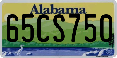 AL license plate 65CS750