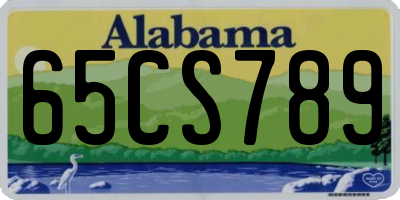 AL license plate 65CS789