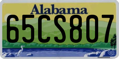 AL license plate 65CS807