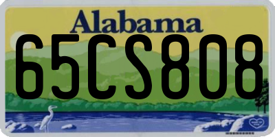 AL license plate 65CS808