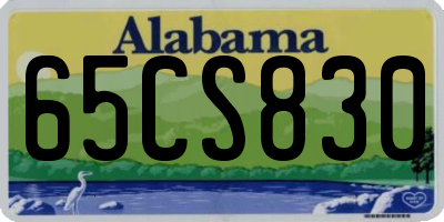 AL license plate 65CS830