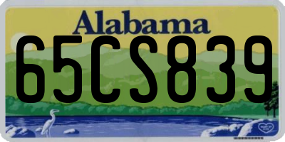 AL license plate 65CS839