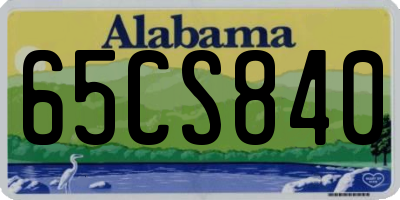 AL license plate 65CS840