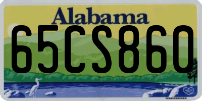 AL license plate 65CS860