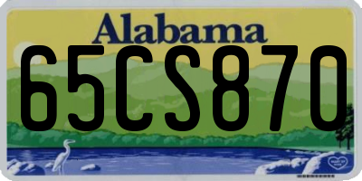 AL license plate 65CS870