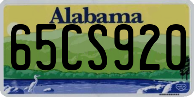 AL license plate 65CS920