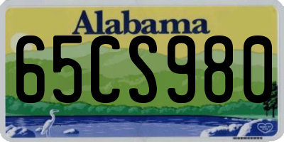 AL license plate 65CS980