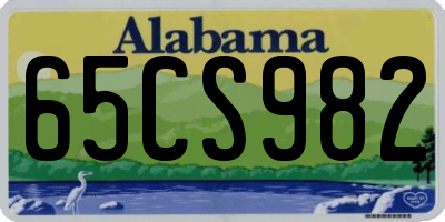 AL license plate 65CS982