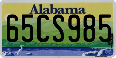 AL license plate 65CS985