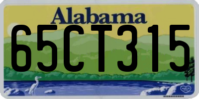 AL license plate 65CT315