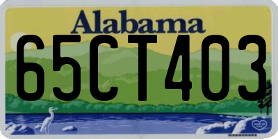 AL license plate 65CT403