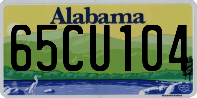 AL license plate 65CU104