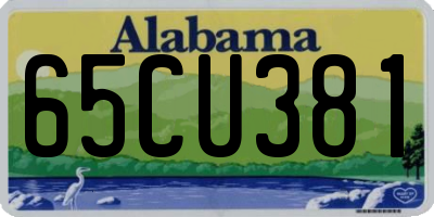 AL license plate 65CU381