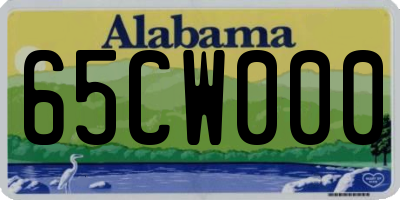 AL license plate 65CW000