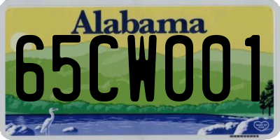 AL license plate 65CW001