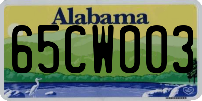 AL license plate 65CW003