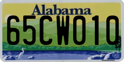 AL license plate 65CW010