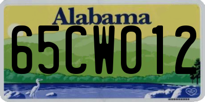 AL license plate 65CW012