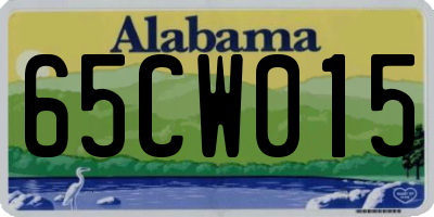 AL license plate 65CW015