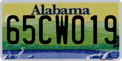 AL license plate 65CW019