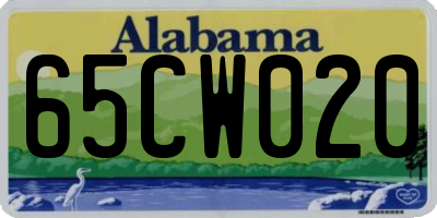 AL license plate 65CW020