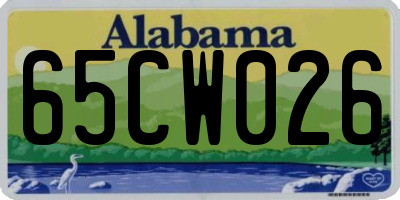 AL license plate 65CW026