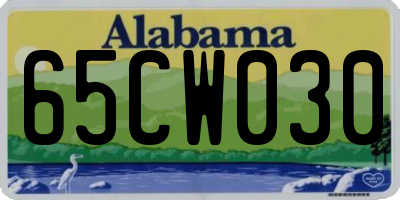 AL license plate 65CW030