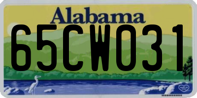 AL license plate 65CW031